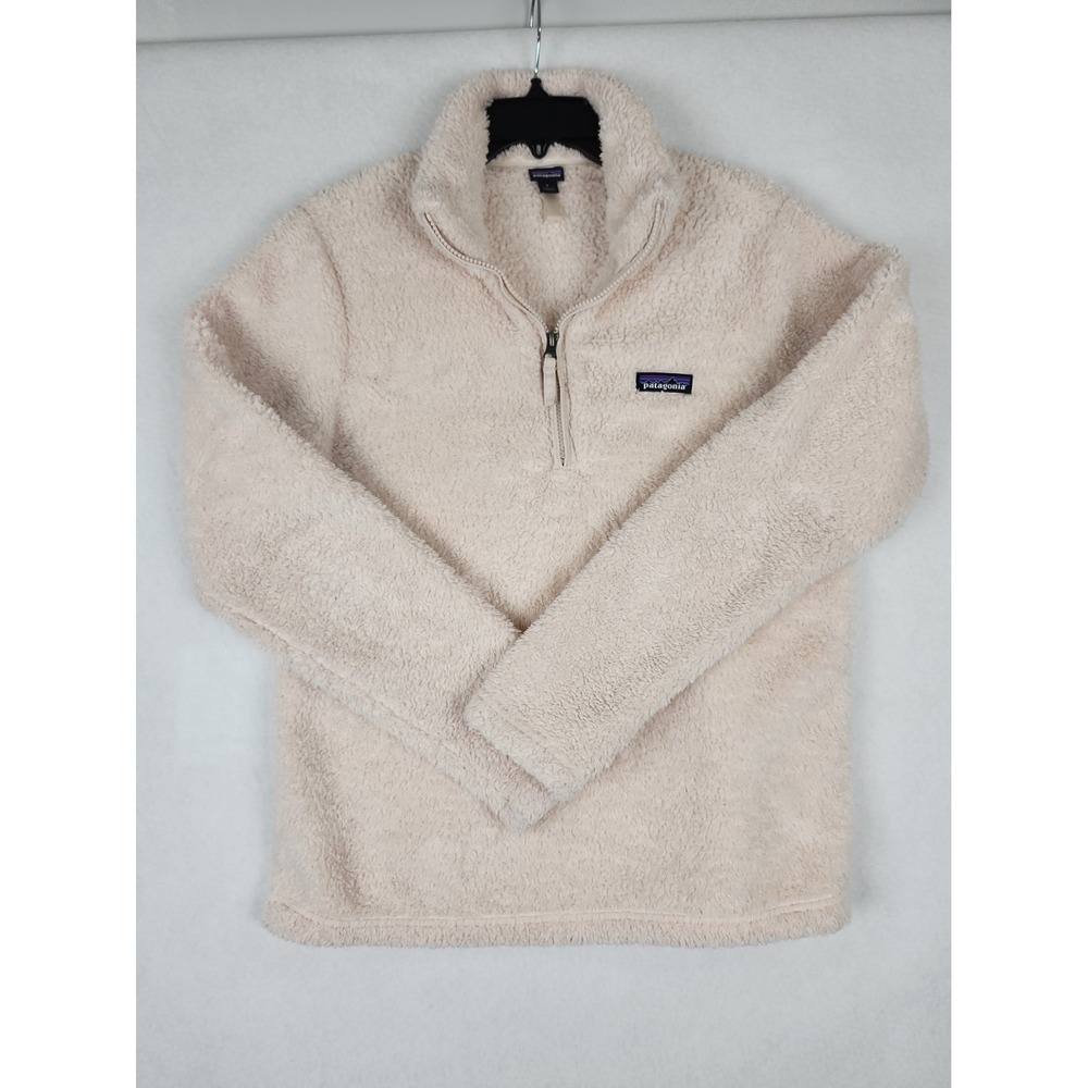 Patagonia Los Gatos 1/4 Zip Fleece Womens L Light Pink Worn Wear Pullover Soft